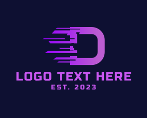 Data - Digital Network Letter D logo design