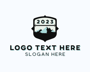 Trekking - Mountain Hiker Adventure logo design