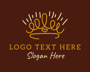Gold - Elegant Simple Crown logo design