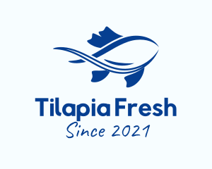 Tilapia - Minimalist Fish Wave logo design