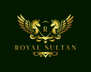 Royal Pegasus Shield logo design