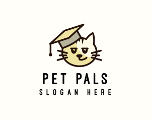 Cat Pet Graduate logo design