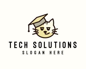 Cat - Cat Pet Graduate logo design