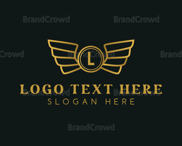 Elegant Golden Wings Logo