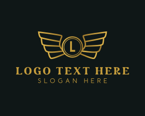 High End - Elegant Golden Wings logo design