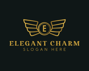 Elegant Golden Wings logo design