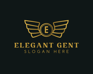 Elegant Golden Wings logo design