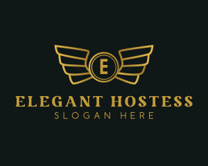 Elegant Golden Wings logo design