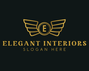 Elegant Golden Wings logo design