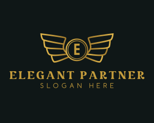 Elegant Golden Wings logo design