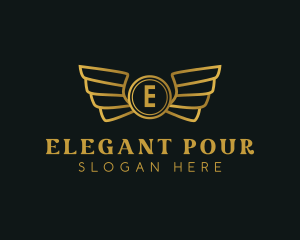 Elegant Golden Wings logo design