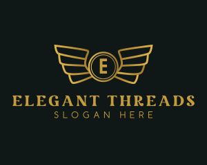 Elegant Golden Wings logo design