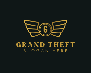 Deluxe - Elegant Golden Wings logo design