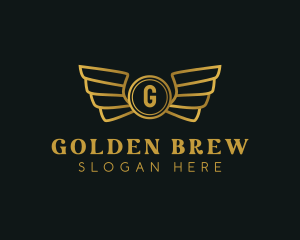 Elegant Golden Wings logo design