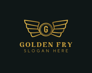 Elegant Golden Wings logo design