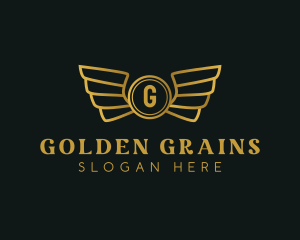 Elegant Golden Wings logo design