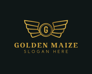 Elegant Golden Wings logo design