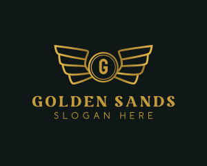 Elegant Golden Wings logo design