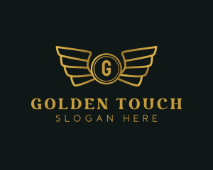 Elegant Golden Wings logo design