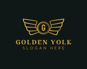 Elegant Golden Wings logo design