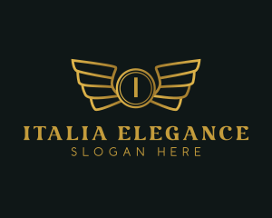 Elegant Golden Wings logo design