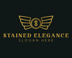 Elegant Golden Wings logo design