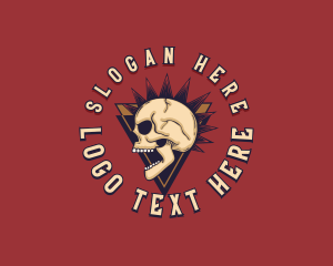 Skeleton - Skeleton Punk Mohawk logo design