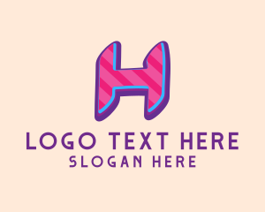 Candy - Pop Graffiti Art Letter H logo design