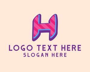 Music Label - Pop Graffiti Art Letter H logo design