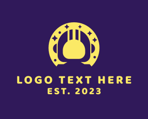 Space Station - Yellow Space Astronaut logo design