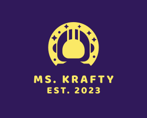 Stargazing - Yellow Space Astronaut logo design