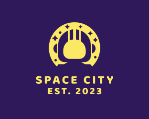 Yellow Space Astronaut logo design