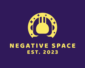 Yellow Space Astronaut logo design