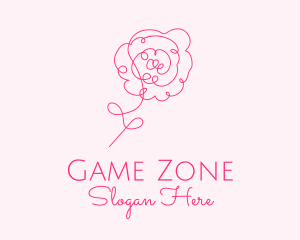 Wedding Planner - Pink Minimalist Rose Flower logo design