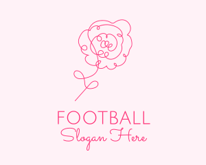 Simple - Pink Minimalist Rose Flower logo design