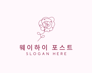 Pink Rose Flower  logo design