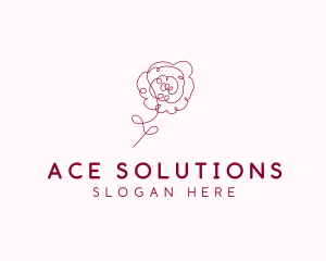 Pink Rose Flower  logo design