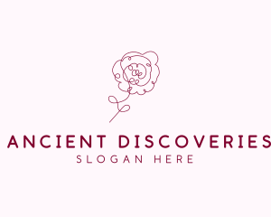 Pink Rose Flower  logo design