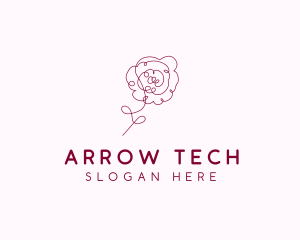 Pink Rose Flower  logo design