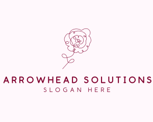 Pink Rose Flower  logo design