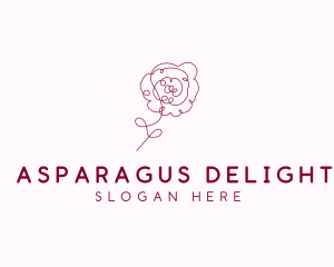 Pink Rose Flower  logo design