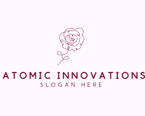 Pink Rose Flower  logo design