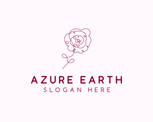 Pink Rose Flower  logo design