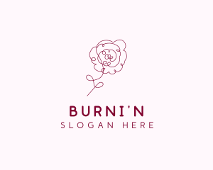 Pink Rose Flower  logo design