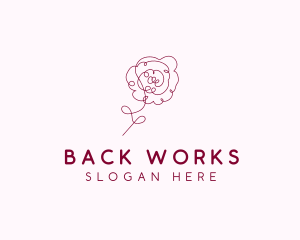 Pink Rose Flower  logo design