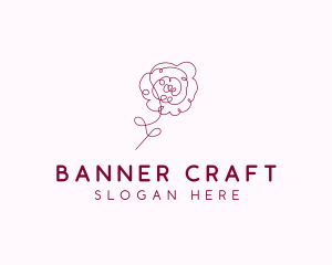 Pink Rose Flower  logo design