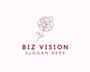 Pink Rose Flower  logo design