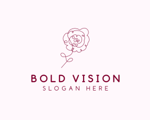 Pink Rose Flower  logo design