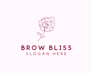 Pink Rose Flower  logo design