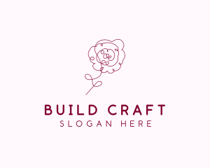 Pink Rose Flower  logo design